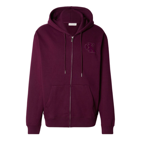 Calvin Klein Ανδρική ζακέτα Velvet Monogram Zip Thru Hoodie